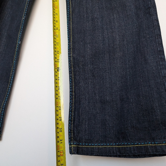 Y2K Red Ape Denim Company Contrast Stitch Patch Detail Embroidered Jeans 34x32 - Picture 7 of 16